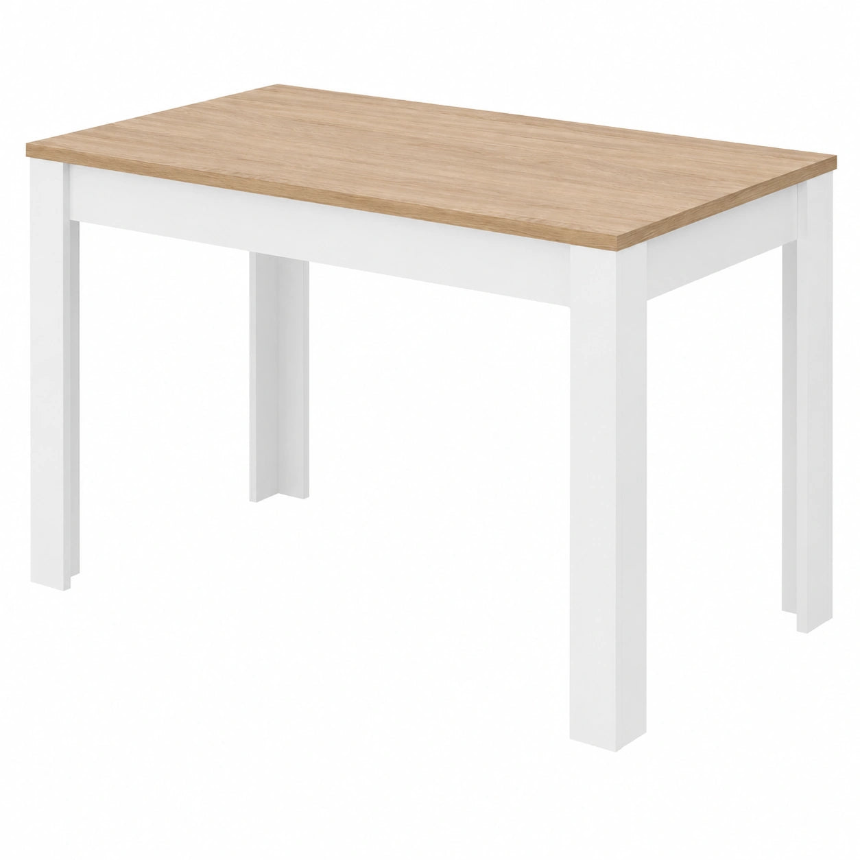 Mesa de Comedor Extensible Blanca y Roble, 140-190 x 90 x 78 cm