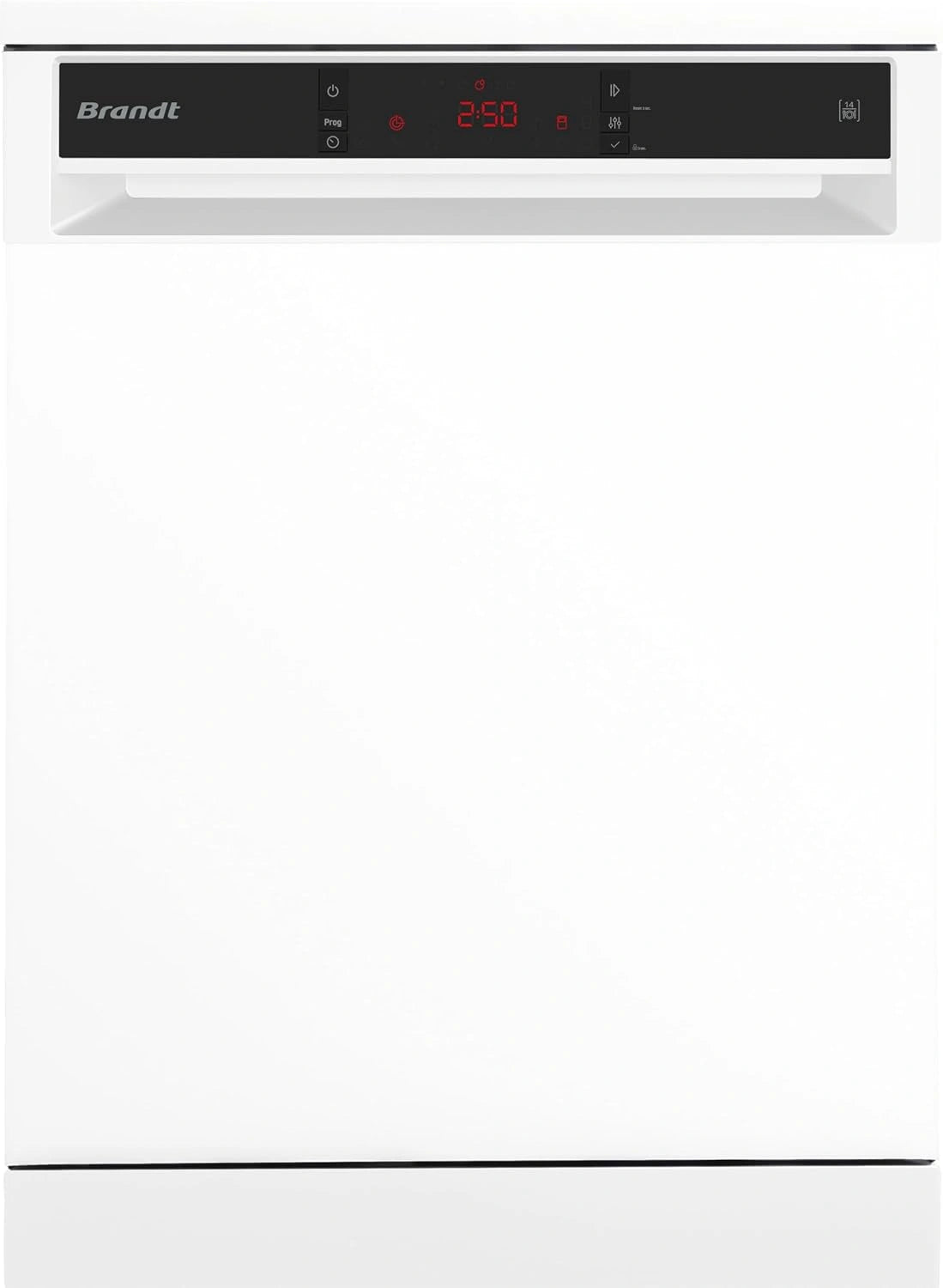 Lavavajillas 60cm 14L Clase D BRANDT BDFS45DW Blanco, para uso doméstico