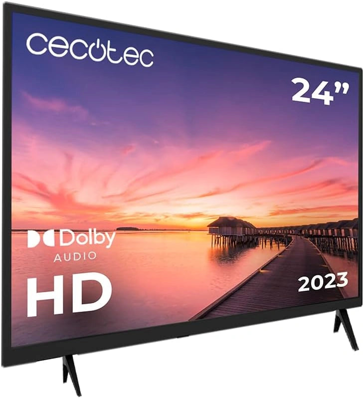 Cecotec Televisor TV 0 serie 0024. Pantalla de 24 Pulgadas - HD, Resolución de imágenes y Videos óptima, Sistema Dolby, Memoria Flash, Clase E.
