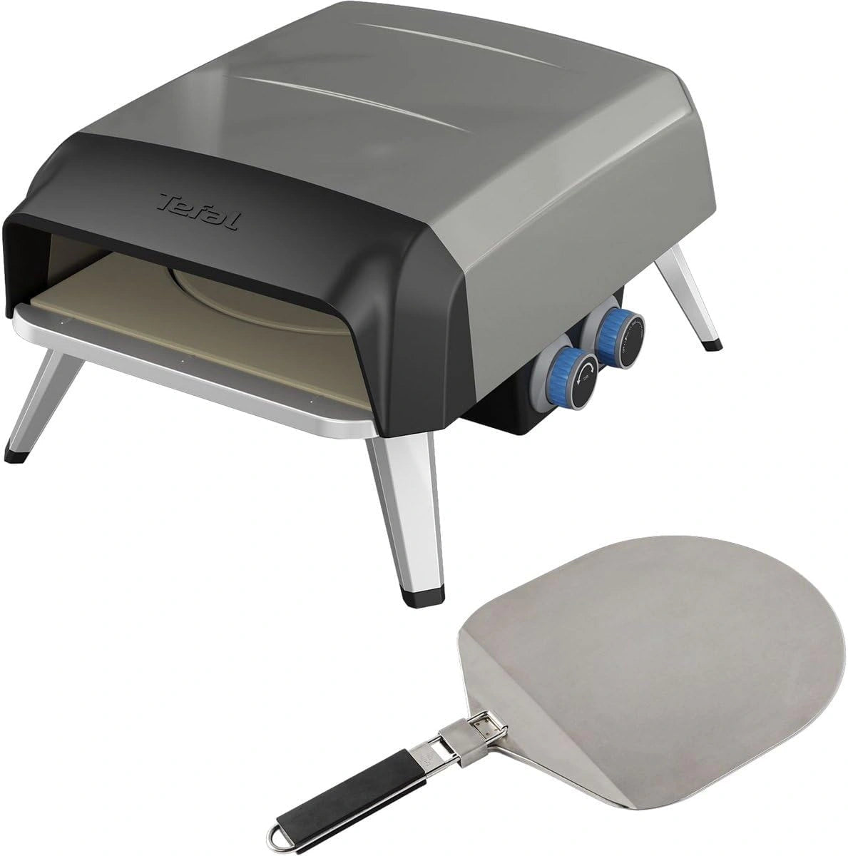 Tefal Pizza Pronto - Horno de pizza para exterior, Funciona con gas, aplicación gratuita, JM412010, piedra giratoria de 360° para cocción uniforme