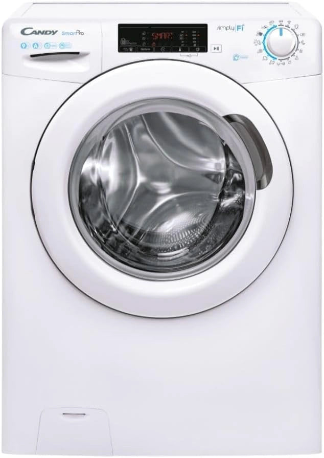 Lavadora Candy SmartPro - CSO 1295T3-S, 9 kg, 1200 rpm, 16 programas, WiFi, Bluetooth, vapor, salida diferida, carga frontal
