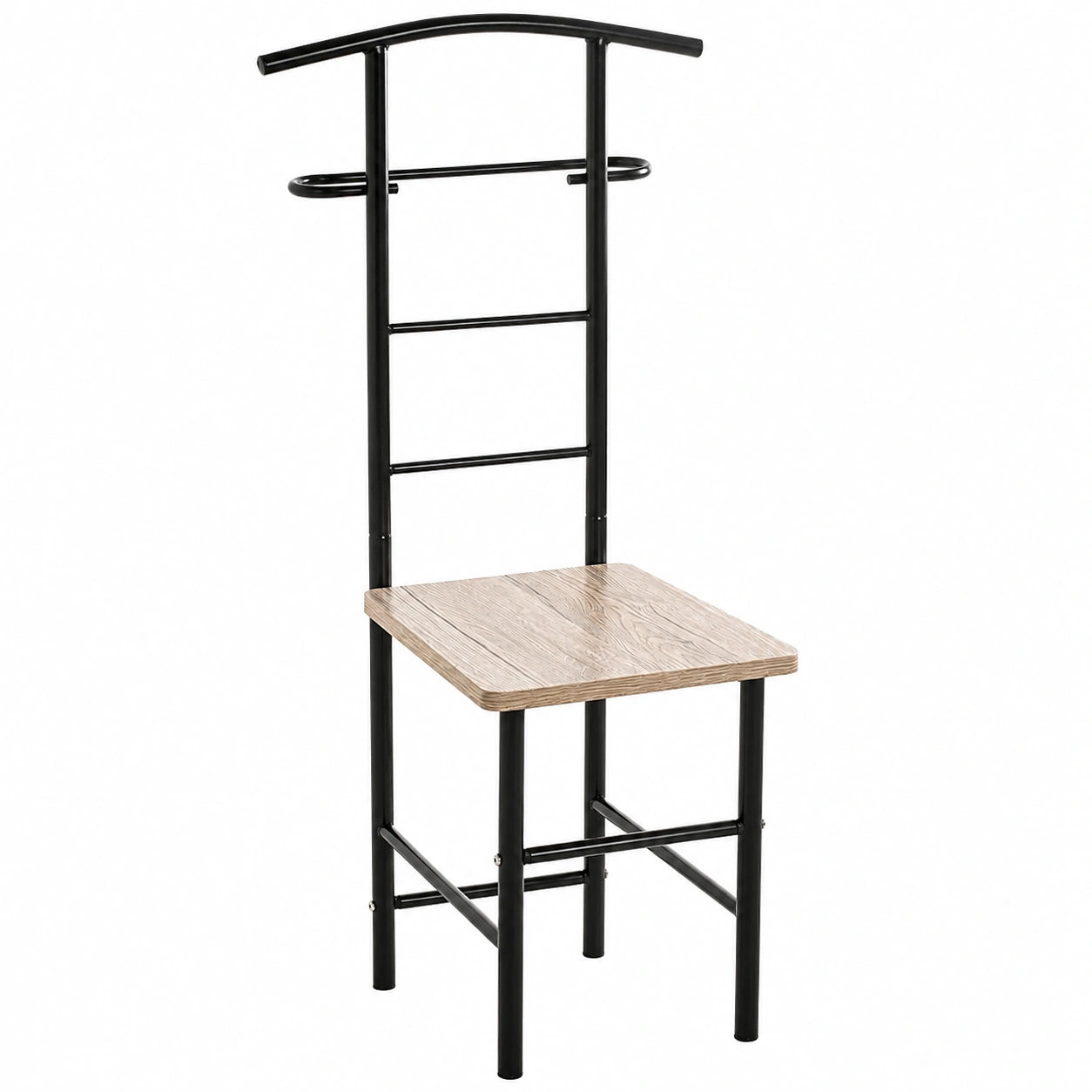 Silla Valet Moderna de Madera y Metal en Negro