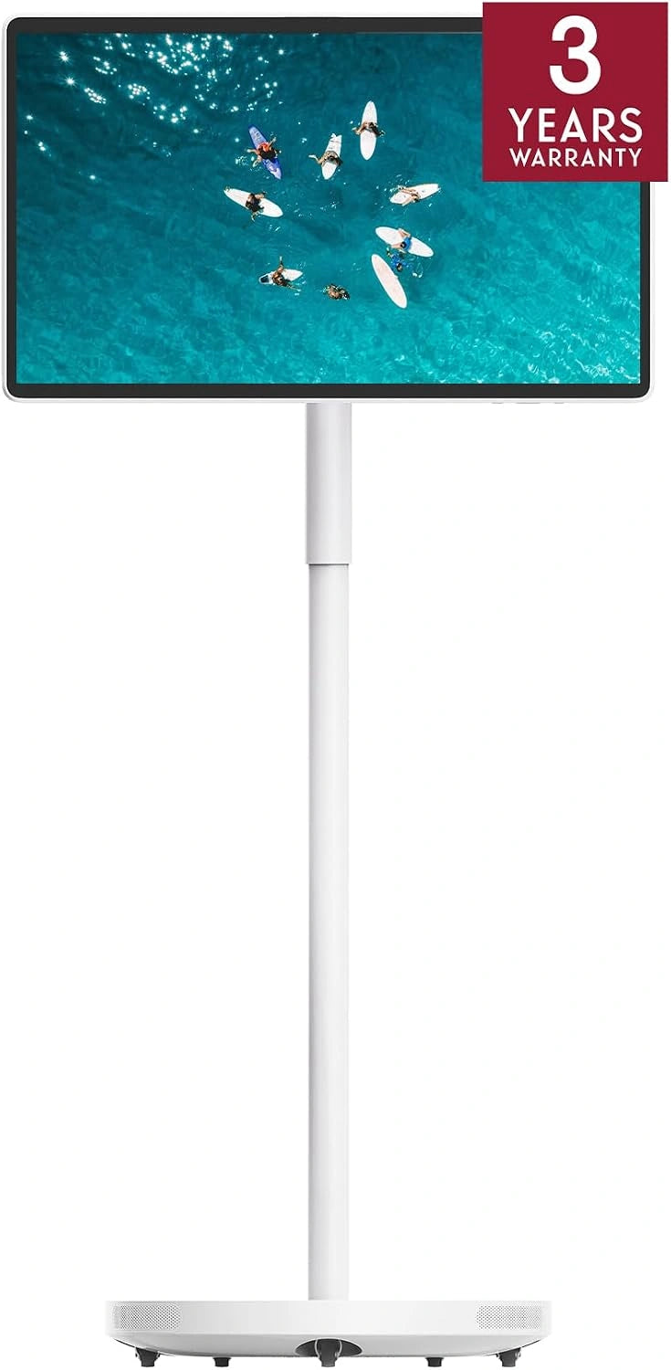 THOMSON Go Plus Pro Pantalla Táctil Inteligente 27 Pulgadas (69 cm) FHD - Android, Control por Voz, Hotspot, Subwoofer, Soporte Portátil, Blanco