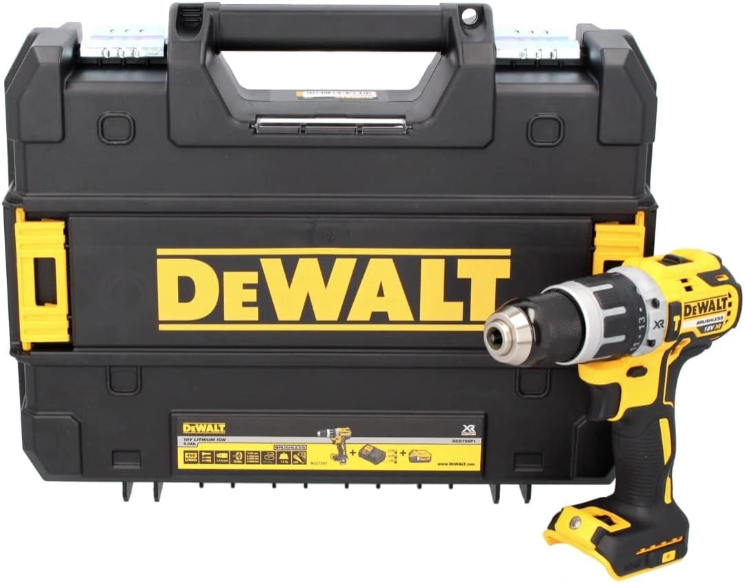 DEWALT DCD796NT-XJ - sin cargador/batería con maletín TSTAK, Taladro percutor sin escobillas XR 18V de 70 Nm