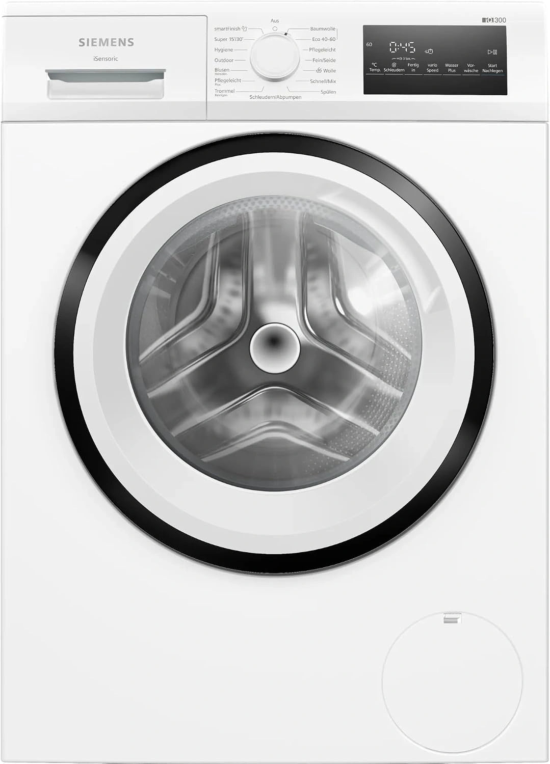 Siemens WM14N225 Lavadora iQ300 - smartFinish, programa para exteriores, pantalla LED, blanco, 60 cm, speedPack L, 1400 rpm