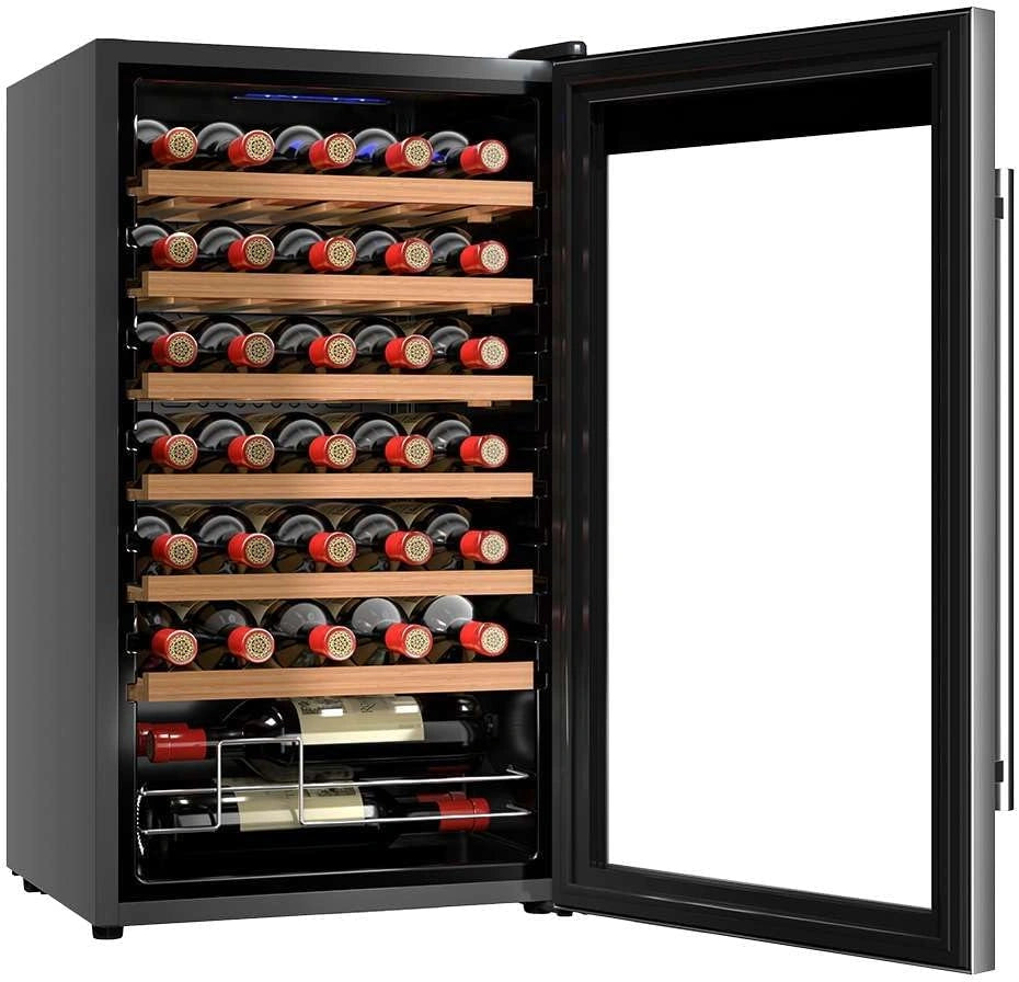 Cecotec Vinoteca 34 botellas Bolero grandsommelier 34030 inox compressor - 80 L, Temperatura regulable de 5 a 18oC, LED interior., pantalla