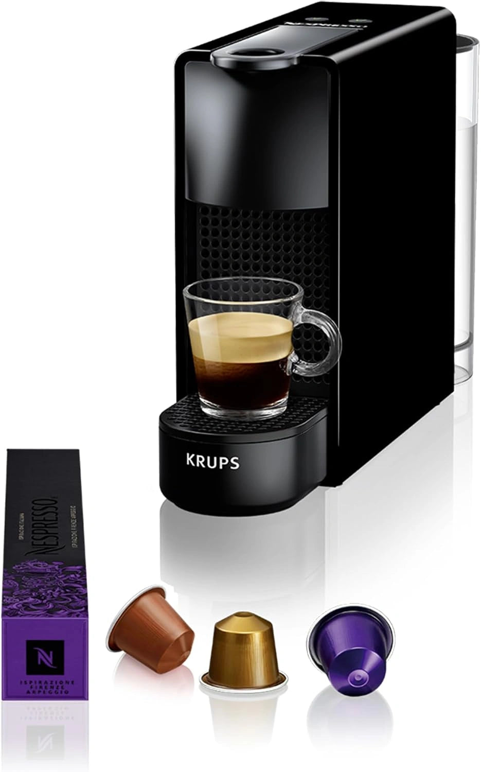 KRUPS Nespresso Essenza Mini - Cafetera Cápsulas, Negra, 6L, Depósito 0