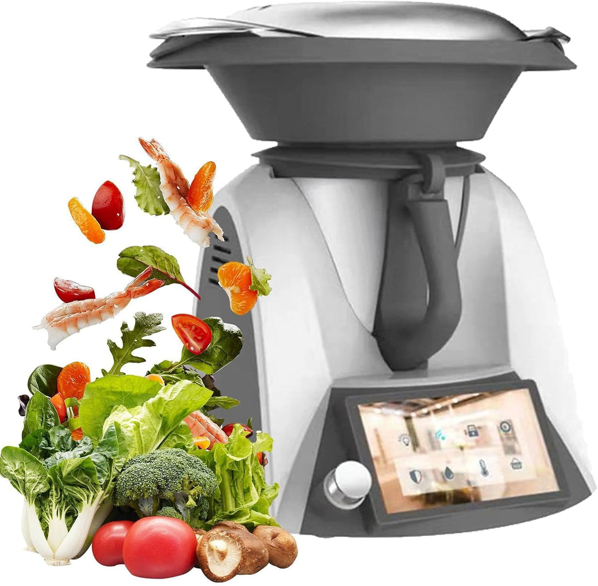 Robot de cocina eléctrico Thermomixer - pantalla TFT de 7 pulgadas, 35-11000 RPM, mezcla de 360° para freír y guisar, máquina de cocina versátil