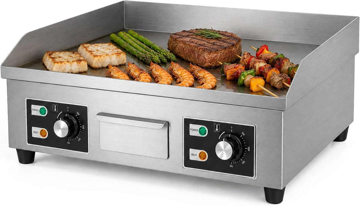 MAGIC SELECT Plancha Eléctrica de Cocina Profesional 66x44cm, con funciones de uso diario