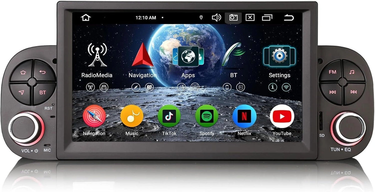Erisin 4GB+64GB Android 16 Radio Coche Bluetooth para Fiat Panda 2013-2020, con funciones de uso diario