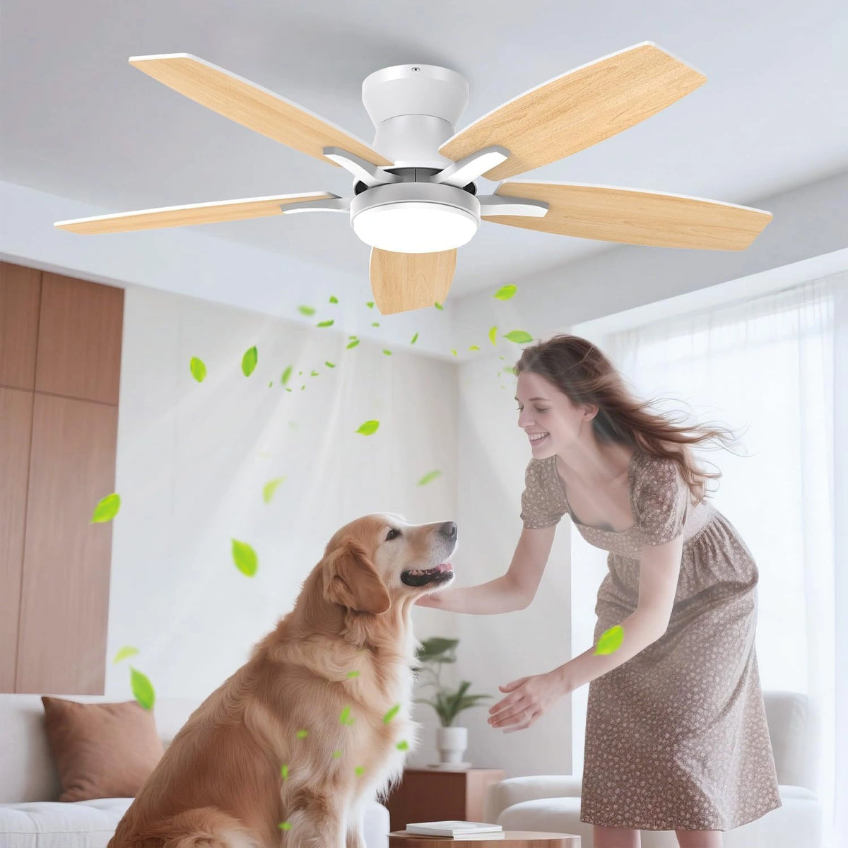 Airwit 106cm Silencioso Ventilador de Techo con Luz - 6 Velocidades