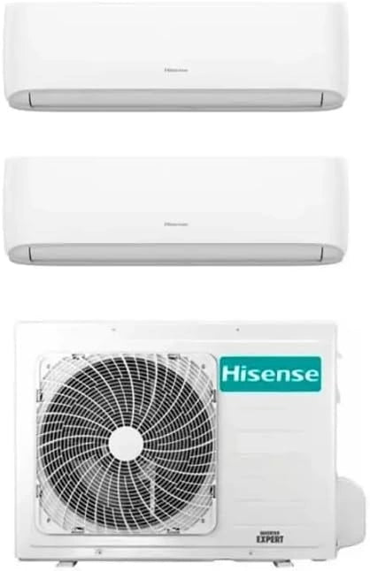 Inversor de aire acondicionado Hisense Hi Comfort Wi-Fi Dual Split 9000 + 12000 Btu 2AMW42U4RGC R-32 A++, con funciones de uso diario