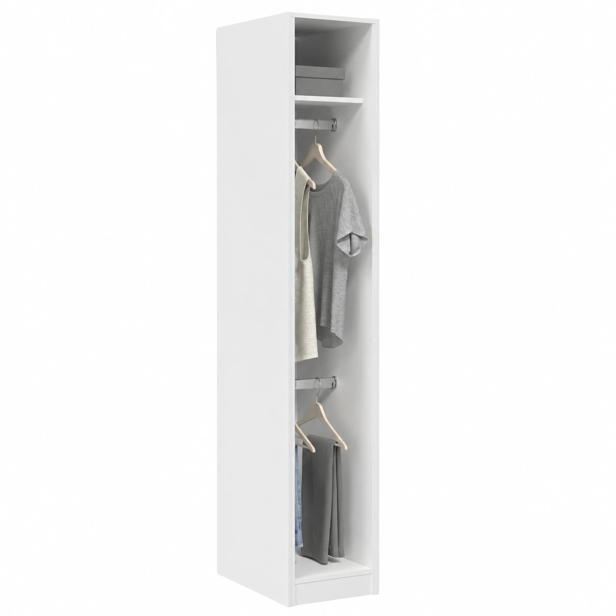 Armario Blanco de Madera 30x50x200 cm para Dormitorio