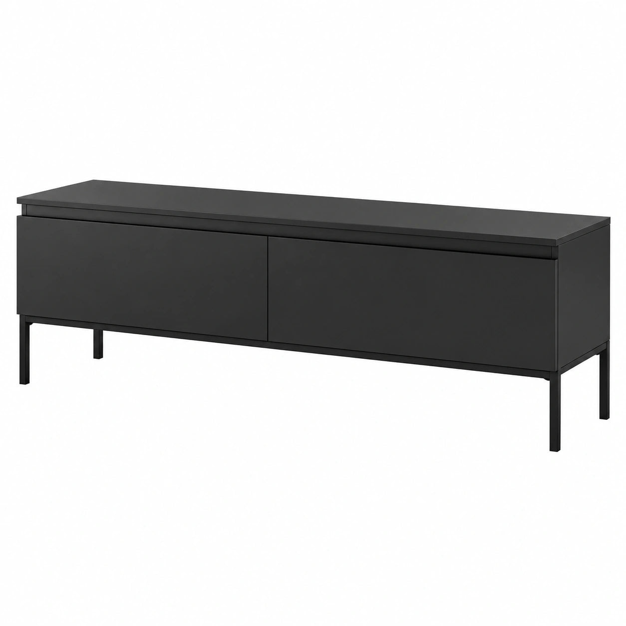 Mesa de TV Selsey Bemmi con Puertas y Patas Negras, 150 cm, para Salón o Dormitorio