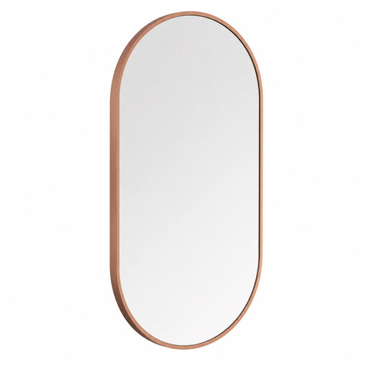 Espejo LED Retroiluminado para Baño y Vestidor, Marco Negro Mate, Luz Triled, Interruptor Táctil, Anti-Niebla, 50x90cm, Oro Rosa