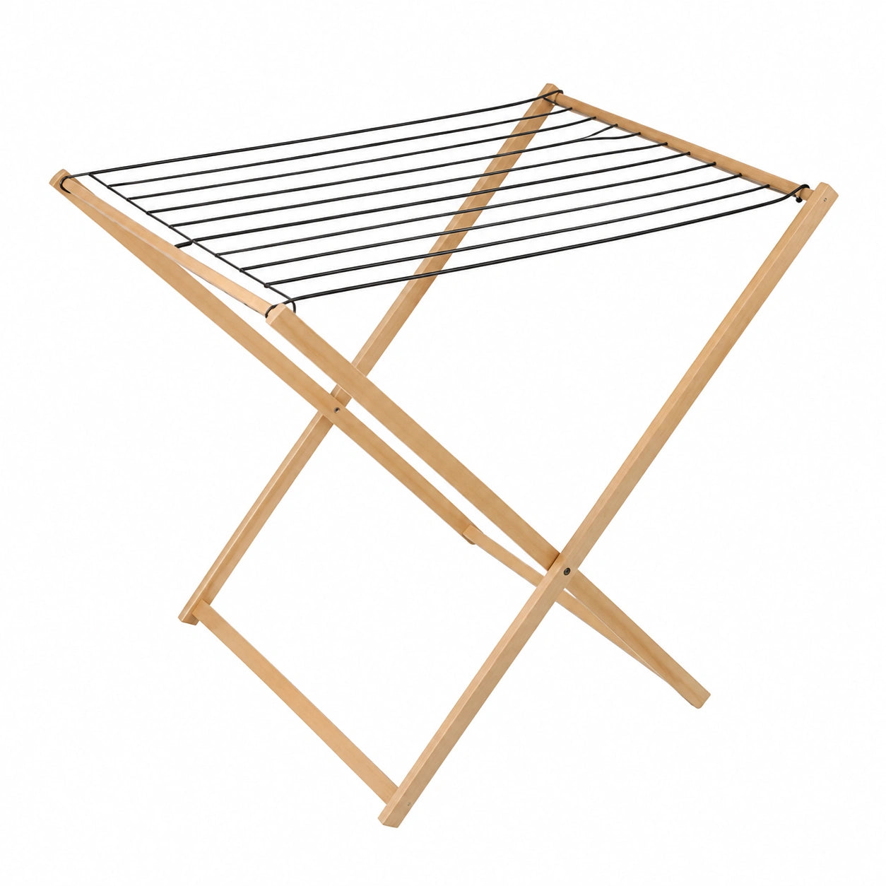 Tendedero Plegable de Haya, Ahorro de Espacio, 8m, Estructura de Metal, Hecho en Italia