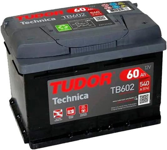 Tudor TB602 Batería de coche Tudor 60Ah 540A - Gama Technica, para Automóvil de turismo
