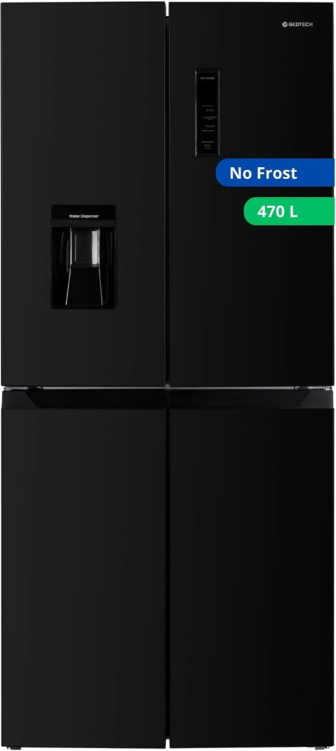 GEDTECH - Refrigerador multipuerta GMP470BL 470L (301L + 169L), Negro, sin escarcha
