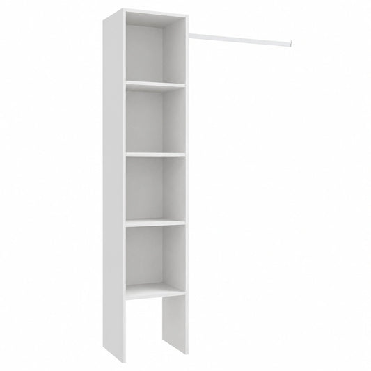 Armario Abierto Vestidor DEKIT Blanco con Barra para Colgar - 186x138x40 cm