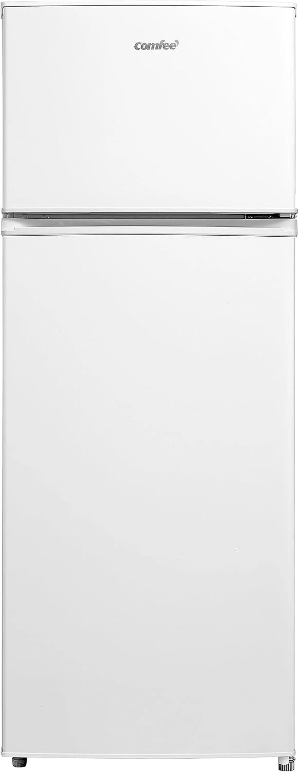 Comfee RCT284WH2A nevera/congelador superior/176 kWh/año/143 cm de altura/luz LED/bisagra de puerta reversible/b, para conservar alimentos y bebidas