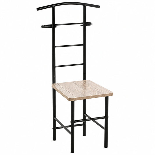 Silla Valet Moderna de Madera y Metal en Negro