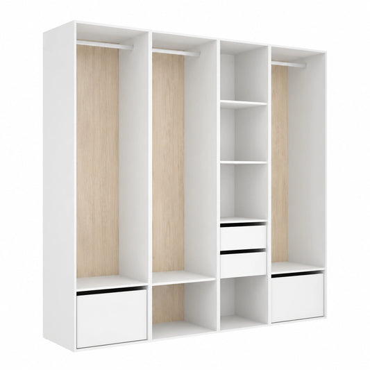 Armario Vestidor Modular con Cajones y Zapateros, Trasera Reversible