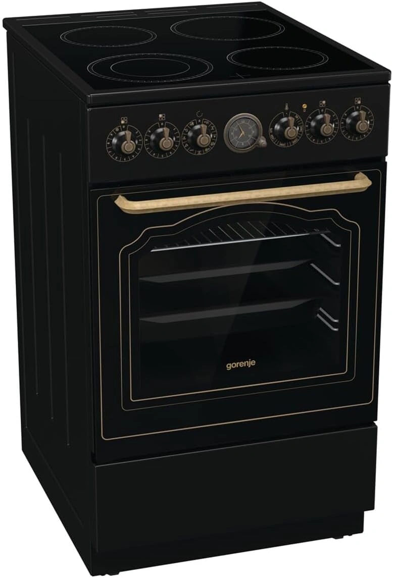 Gorenje Classico GECS 5B70CLB - 50 cm, 70 litros, color negro, AquaClean, modo de pizza, ExtraSteam, AirFry, calentamiento rápido, cierre suave