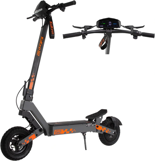 Kukirin G2 Patinete Eléctrico para Adultos - Neumáticos tubeless, Doble suspensión, Frenos de Disco, Pantalla táctil, 6 Ah y diseño Plegable