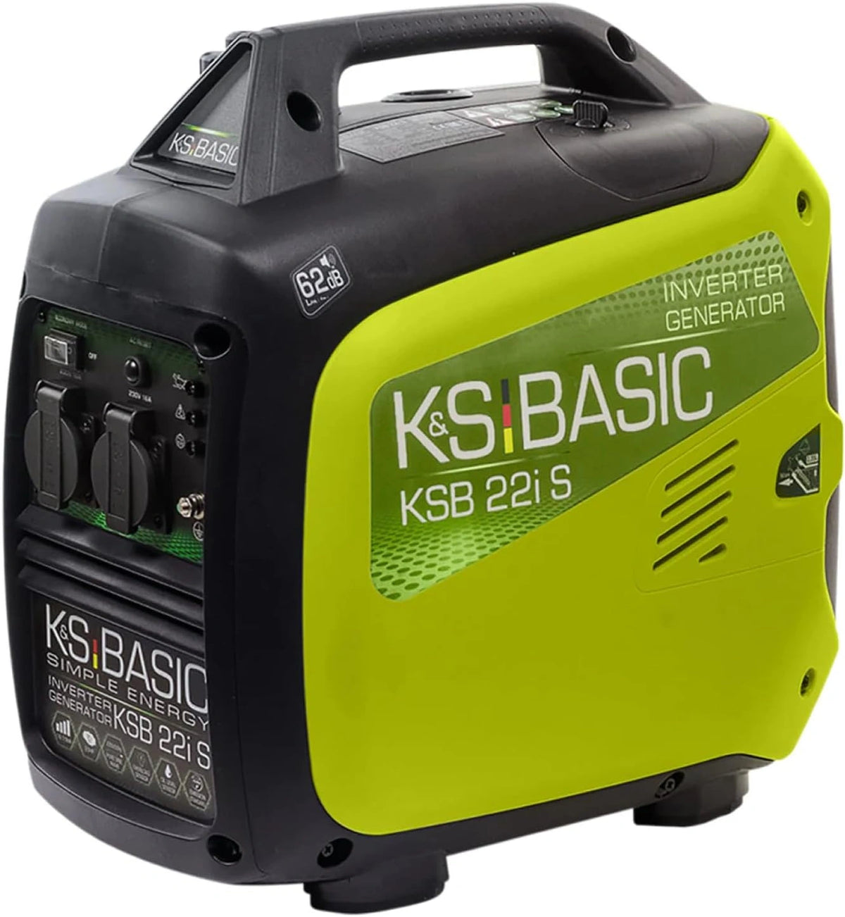 K&S BASIC KSB 22i S Generador de velocidad variable 2000 W - conversión electrónica, generador de gasolina silencioso y ligero, modo ECON, Euro V