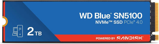 WD azul SN5100 2 TB NVMe SSD (hasta 7100 MB/s de Velocidad de Lectura - Acronis True Image), Tecnología Sandisk 3D CBA NAND, nCache 4.0, M.2 2280