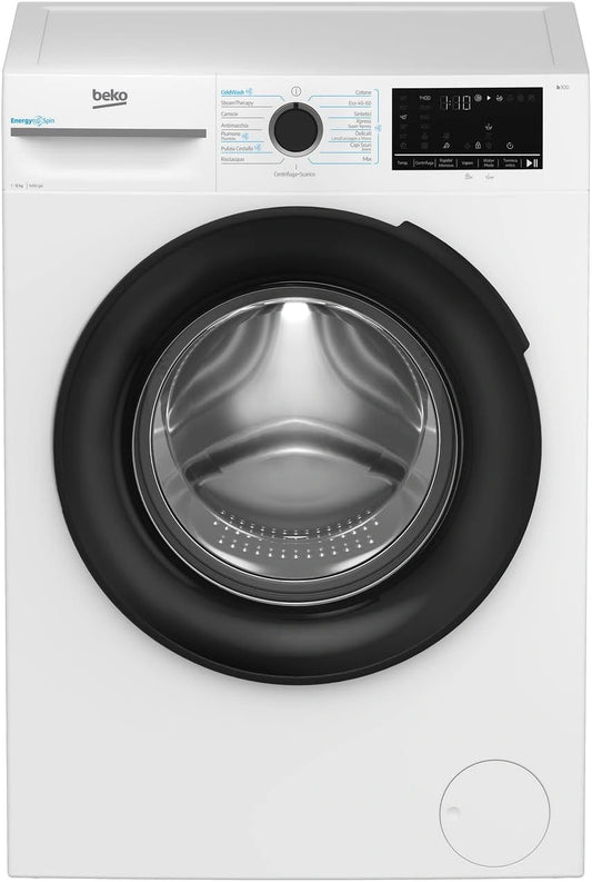 Beko lavadora 12kg de velocidad variable Vapore Energyspin A 1400giri Bmwt31241a, para uso doméstico
