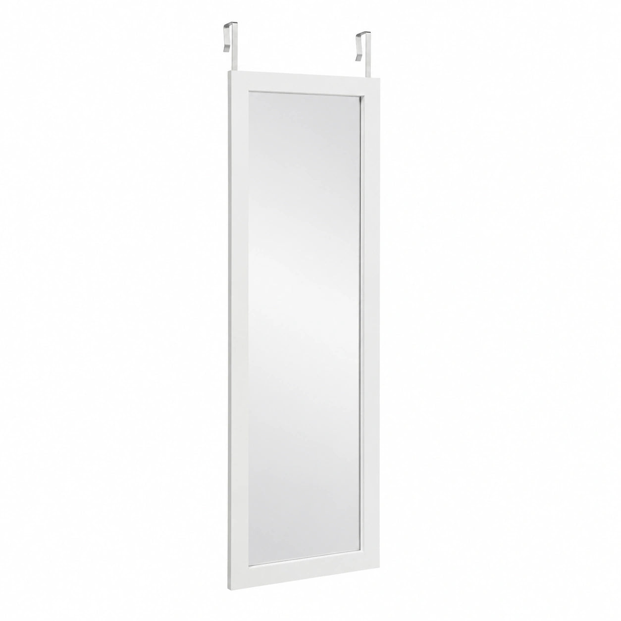 Espejo de Cuerpo Entero 37x120 cm Montaje en Pared o Puerta, Moderno, Blanco