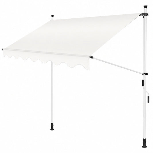 Toldo Retráctil Manual SUNNY GUARD 250cm, Altura Ajustable para Balcón, Jardín y Terraza, Color Crema