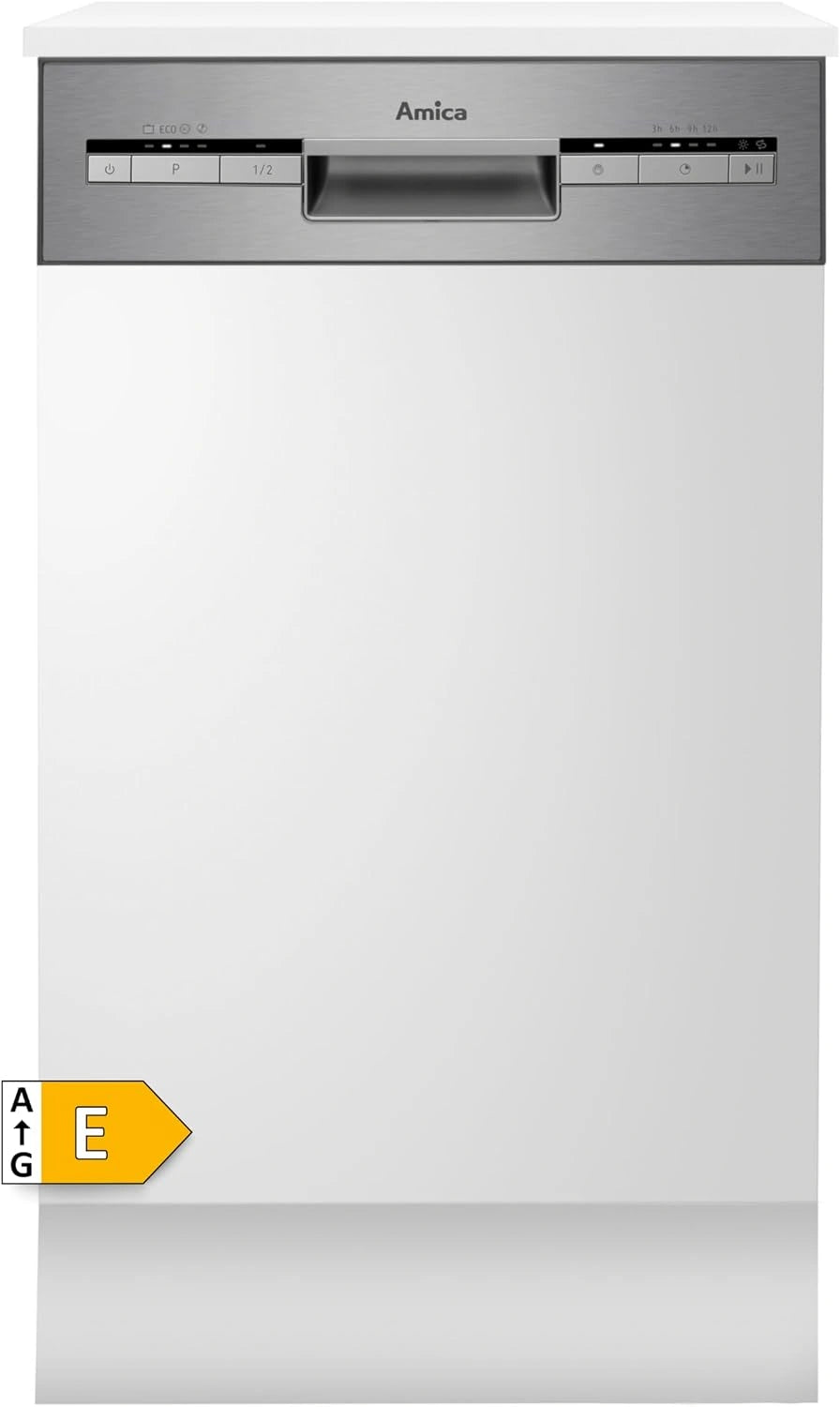 Amica EGSP 569 900 E - Lavavajillas empotrable (9 mg, 3 cestas, 4 prog, 47 dB, clase de eficiencia energética E), AQS