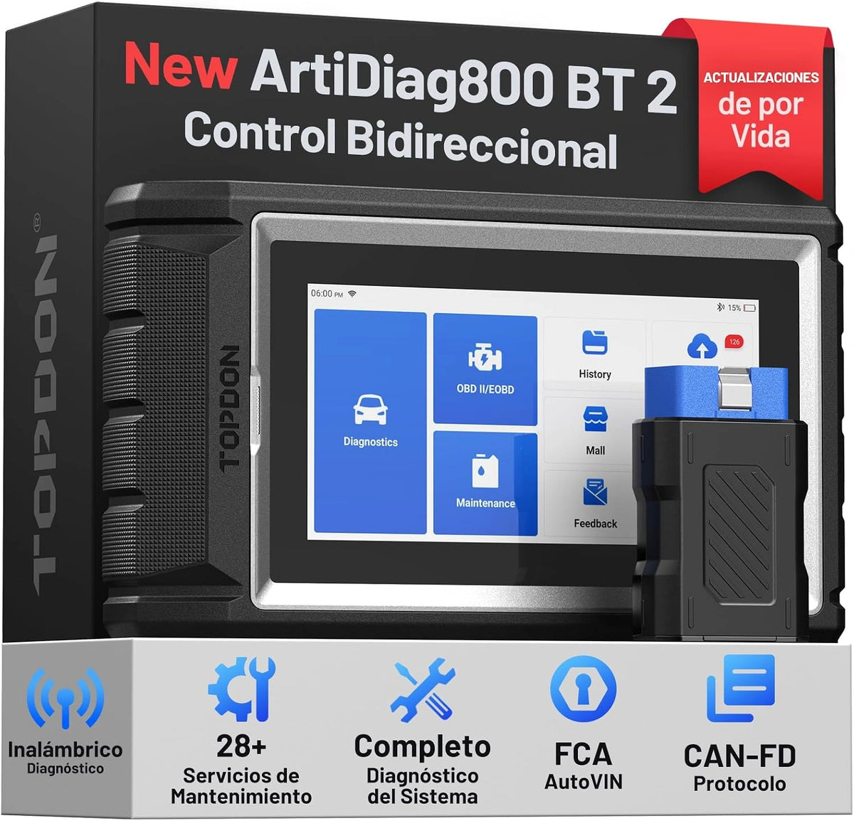 TOPDON AD800BT2 Herramienta de Diagnóstico - Todos los Sistema, Bidireccional