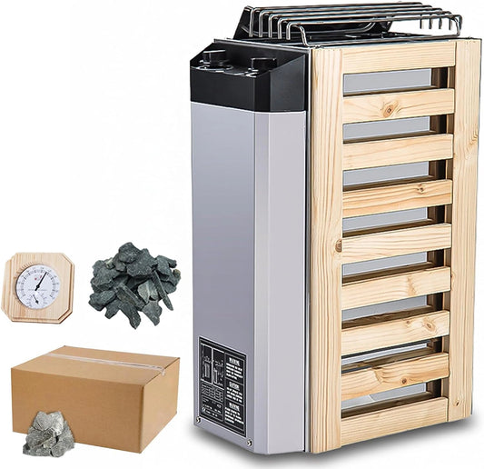 Estufa De Sauna De 3 - 6 Kw, Calentador Eléctrico De 220 V, con Caja De Piedras De Sauna Y Termómetro, Herramienta De Calentamiento para Sauna