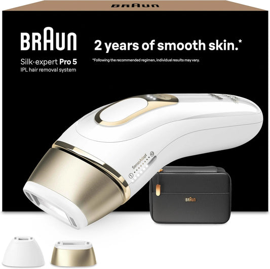 Braun Depiladora Luz Pulsada Silk-expert Pro 5 - Blanca/Dorada, PL5140
