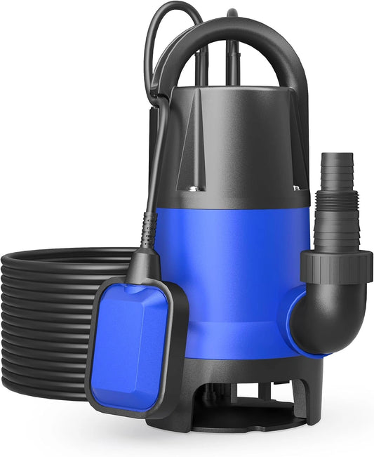 Bomba sumergible aguas sucias 1100W 15000 litros/h Jardín Pozos Drenaje Bombeo agua Extracción agua, con funciones de uso diario