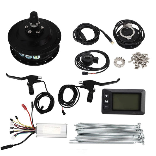 conjunto de conversión de bicicleta eléctrica 48V 500W Motor de cubo de tracción trasera GD01 conjunto de rueda de medi, con funciones de uso diario