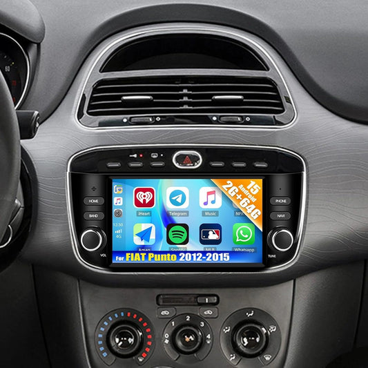 CAMECHO Radio Coche Android para Fiat Punto 2012-2015, con funciones de uso diario
