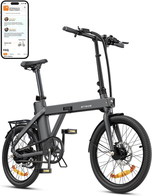 ENGWE P20 Bicicleta Eléctrica Plegable - hasta 80km, Batería 36V 9.6Ah