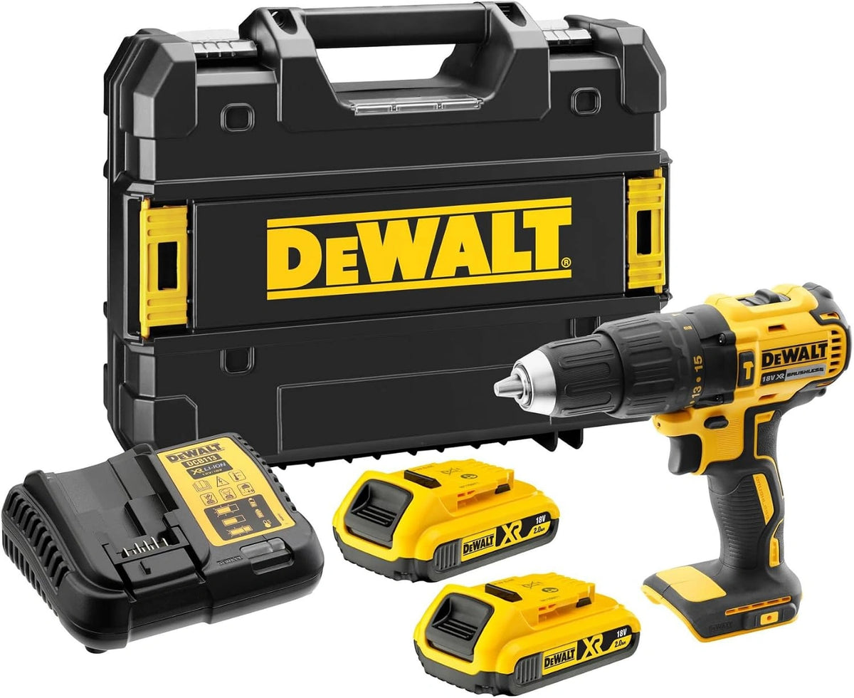 DEWALT Taladro percutor atornillador XR Brushless 18V - 2x2Ah, DCD778D2T-QW