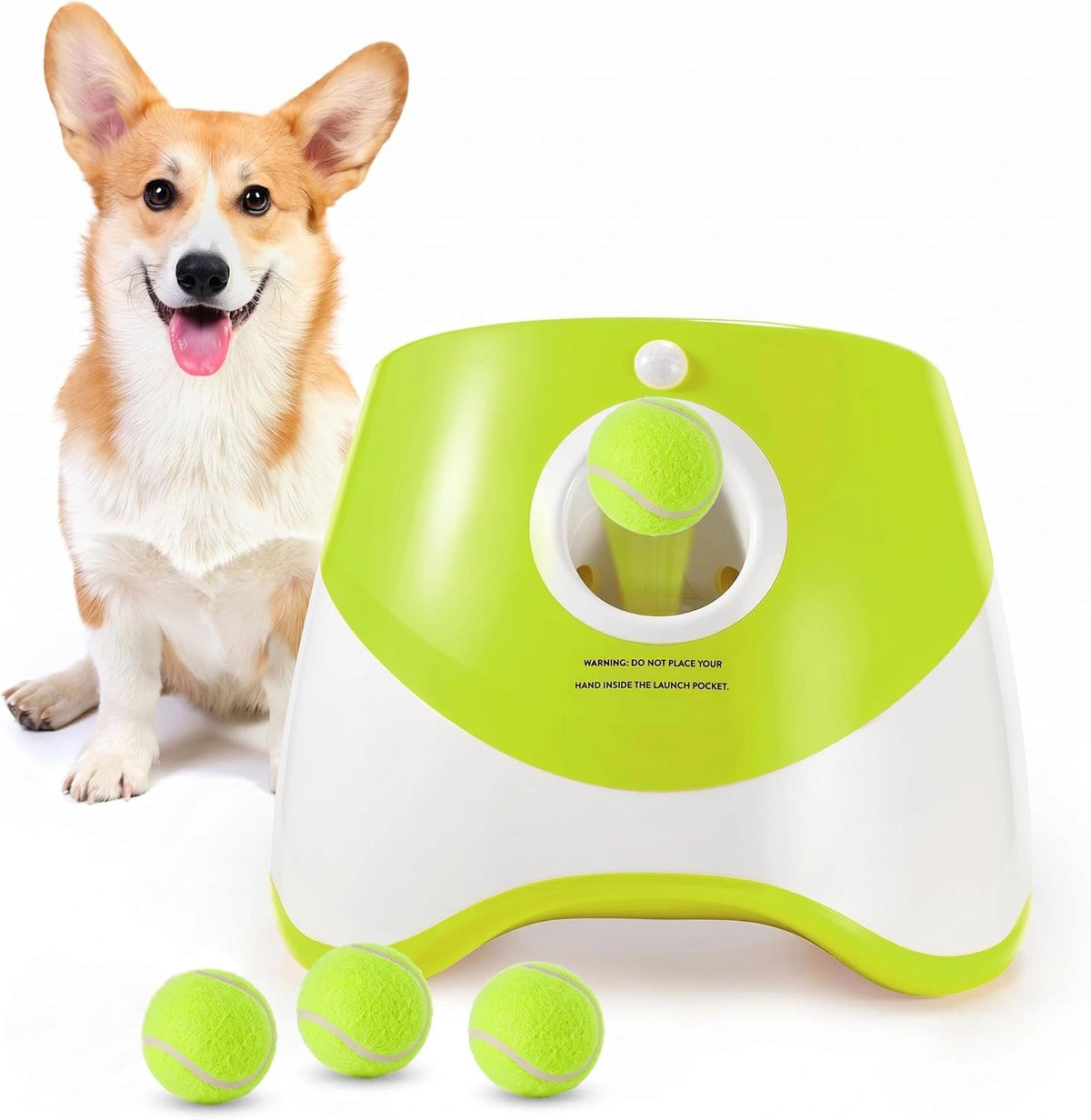 Lanzador de Pelotas para Perros - Máquina Lanza Pelotas Perro Automático Juguete Interactivo Perro con 3 Pelotas de Tenis