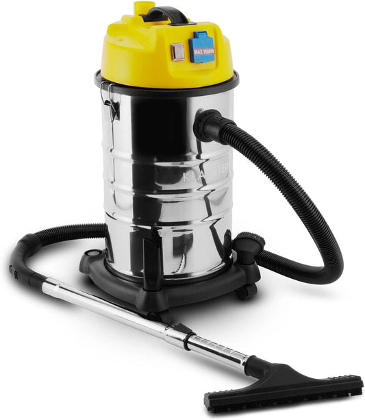 KLARSTEIN Clean Room - 1400 W, Depósito De Acero Inoxidable De 30L, Clase De Protección IP44, Amarillo Plateado, Desconexión De Protección