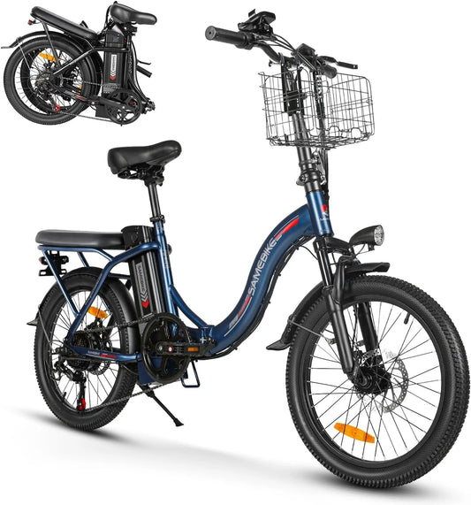 SAMEBIKE CY20FT Bici eléctrica Pieghievole per Adulti - Autonomia 70KM e Pneumatici 20' per Tutti i Terreni, Motore 250W