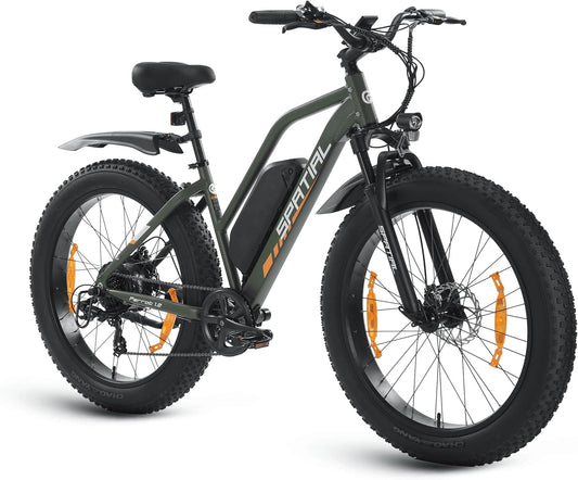 SPATIAL - 26 pulgadas, 48 V, 13 Ah, 7 velocidades, 25 km/h con motor de 250 W, autonomía hasta 120 km, con pantalla LCD, para adultos, batería