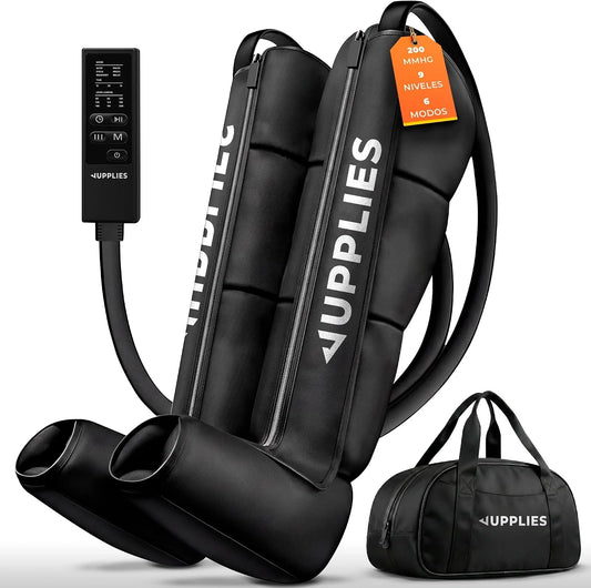 JUPPLIES Máquina Presoterapia para Casa con Botas - Presoterapia Piernas Profesional para Drenaje Linfático, Circulación y Recuperación Muscular