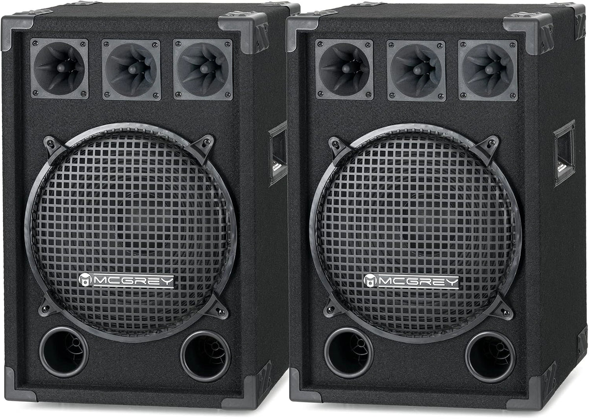 McGrey DJ-1222 Pareja de Altavoces para DJ o Sala de Fiesta 2 x 600W, con funciones de uso diario