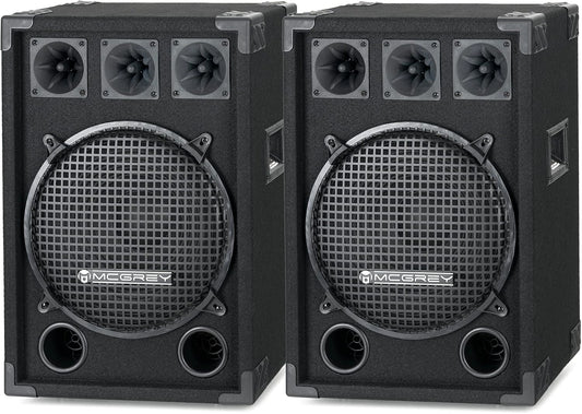 McGrey DJ-1222 Pareja de Altavoces para DJ o Sala de Fiesta 2 x 600W, con funciones de uso diario