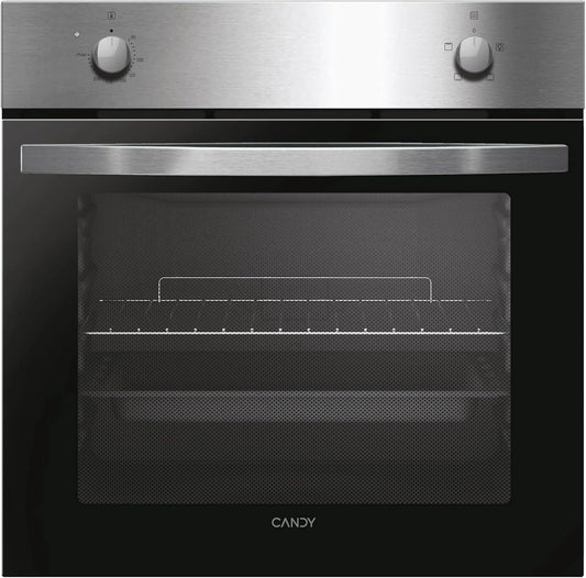 Candy Idea FIDCP X200 - Horno Estático, Limpieza Aquactiva, Puerta Doble Cristal, Inox y Negro, 2 Mandos Mecánicos, 4 Funciones, 2400W, 70L